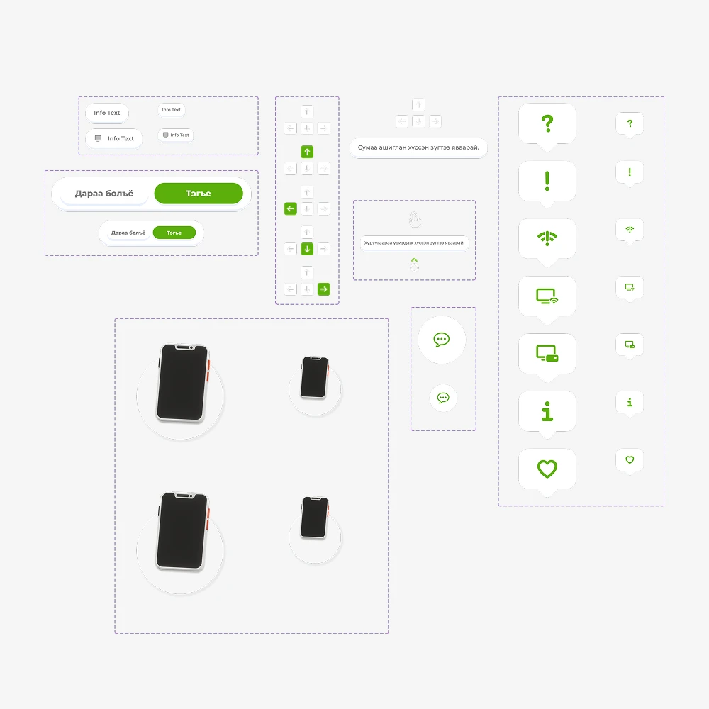 UI component library, inputs, gestures, icons